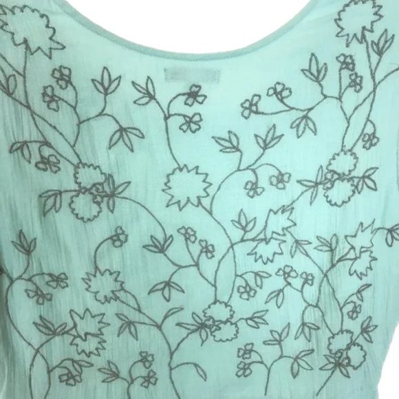 Womens Size 6 J. Peterman Blue Embroidery and Lace A-Line Maxi Dress - Picture 4 of 4